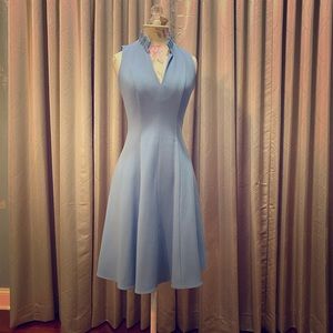 Black Halo light blue sleeveless a-line dress